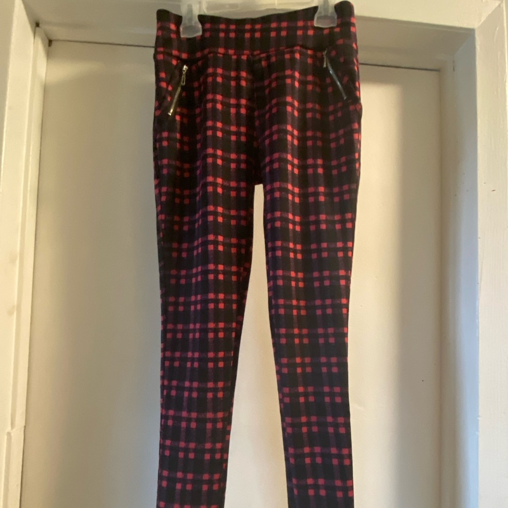 Shosho / red dress pants / kids square pattern pants
